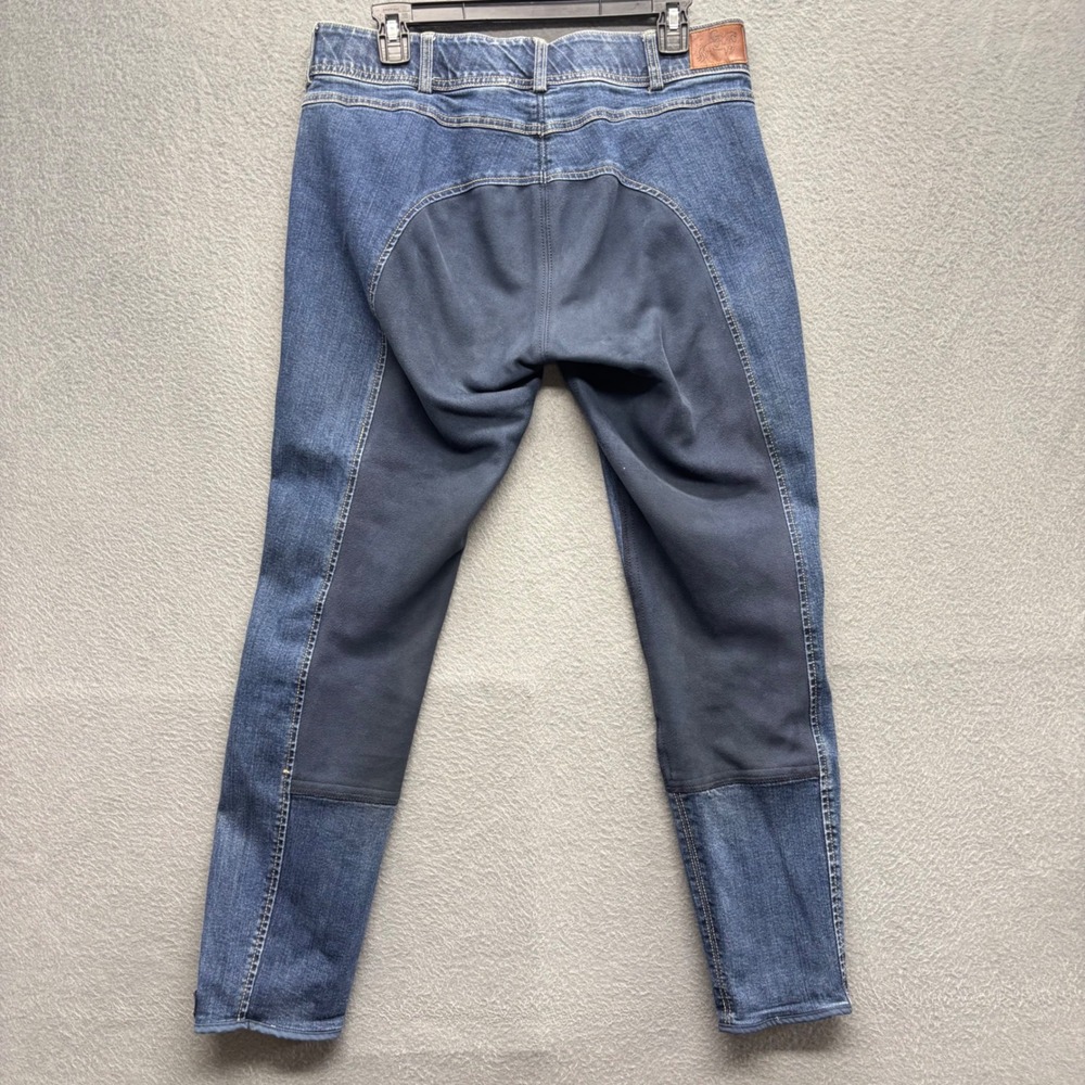Goode Rider Blue Denim Full Seat Equestrian Riding Breeches Women Size 34R - Picture 13 of 15